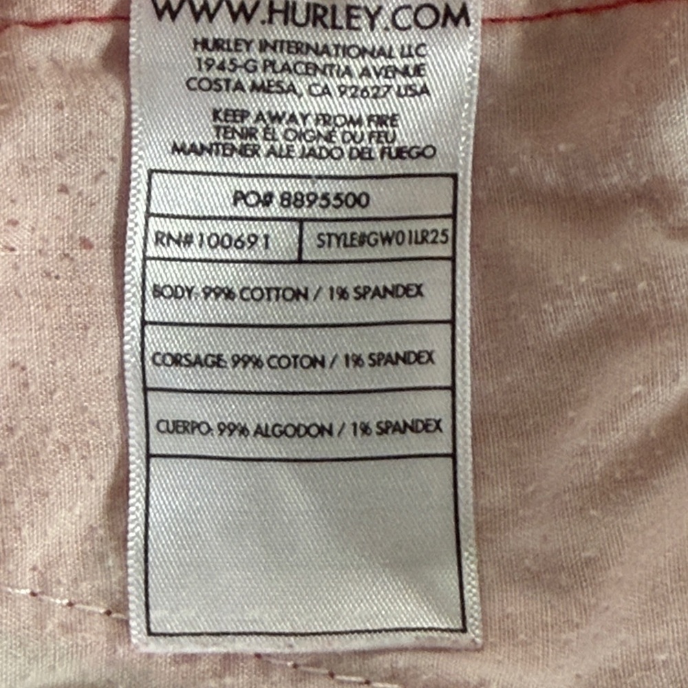 Hurley Women's Lowrider Orange-Red Shorts EUC 13 - Picture 4 of 13
